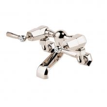 Barber Wilsons and Company MCL3308 PN - Mastercraft Lever  3/4'' Exposed Wall Mount Tub Filler With White Porcelain Button
