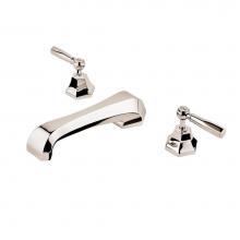 Barber Wilsons and Company MCL3490 PN - Mastercraft Lever  3 Hole Roman Tub Set With White Procelain Buttons