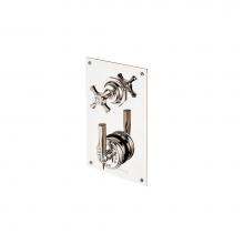 Barber Wilsons and Company MC53C3D-PN - Mastercraft Concealed Thermostatic Valve With 3 Way Diverter On Plate With White Porcelain Button