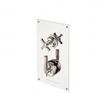Barber Wilsons and Company MC53C1-PN - Concealed Mastercraft Thermostatic Valve W/Volume Control  On Rectangular Plate With White Porcela