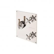 Barber Wilsons and Company MC53C2-PN - Concealed Mastercraft Thermostatic Valve W/ Two Volume Control  On Rectangular Plate With White Po