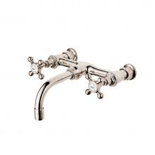 Barber Wilsons and Company R2020-1890 PN - 1890''S Wall Mount Bridge Faucet 8'' Swan Neck Swivel Spout With Natural Porce