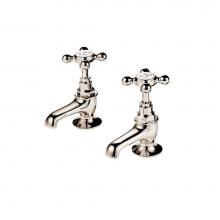 Barber Wilsons and Company R2123-1890 PN - 1890''S  Pair Basin Taps 3'' Spouts (Compression) With White Porcelain Buttons