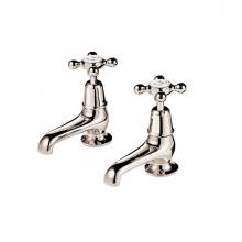 Barber Wilsons and Company R2124-1900 PN - Regent 1900''S  Pair Basin Taps 4'' Spouts (Ceramic Disc) With White Porcelain
