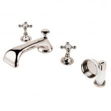 Barber Wilsons and Company R3484-1890 PN - 1890''S 4 Hole Roman Tub Set With Diverter Spout (Ceramic Disc) With White Porcelain But