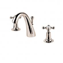 Barber Wilsons and Company R6459-1900 PN - Regent 1900''S  Widespread Faucet C Spout With Pop Up Waste (Ceramic Disc) With White Po