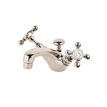 Barber Wilsons and Company R6470-1890 PN - 1890''S Single Hole Faucet With Pop Up Waste With White Porcelain Buttons