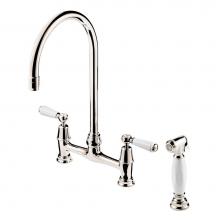 Barber Wilsons and Company RCL1030-1900-MU PN - Regent 1900''S  3 Hole Bridge Faucet 8'' Swan Neck Swivel Spout W/Hand Spray (