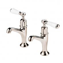 Barber Wilsons and Company RCL106-1900 PN - Regent 1900''S Pair Pillar Taps (Ceramic Disc) With White Porcelain Lever And Buttons