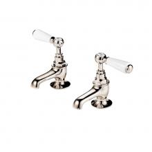 Barber Wilsons and Company RCL2123-1890 PN - 1890''S Bonnet Pair Basin Taps 3'' Spouts (Ceramic Disc) With White Porcelain