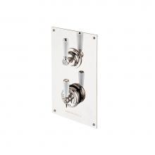 Barber Wilsons and Company RCL53C1-PN - Concealed Thermostatic Valve With Single Volume Control On Rectangular Plate With White Porcealin