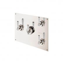 Barber Wilsons and Company RCL53C3-PN - Concealed Thermostatic Valve With 3 Volume Controls On Rectangular Plate With White Porcelain Leve
