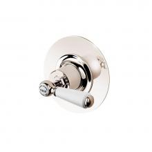 Barber Wilsons and Company RCL3450WS-P-PN - Single 3/4'' Wall Stop With White Porcelain Lever And Button (Specify Button) On Pate