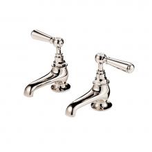 Barber Wilsons and Company RML2124-1890 PN - 1890''S Bonnet Pair Basin Taps 4'' Spouts (Ceramic Disc) With Metal Lever And