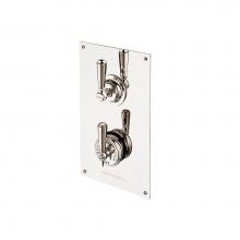 Barber Wilsons and Company RML53C1-PN - Concealed Thermostatic Valve With Single Volume Control On Rectangular Plate With Metal Levers And