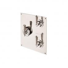 Barber Wilsons and Company RML53C2-PN - Concealed Thermostatic Valve With 2 Volume Controls On Rectangular Plate With Metal  Levers And Bu