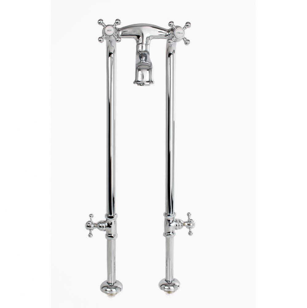 5100 SERIES Basic Extra-Tall Free-Standing Tub Filler with Stop Valves - Cross Handles