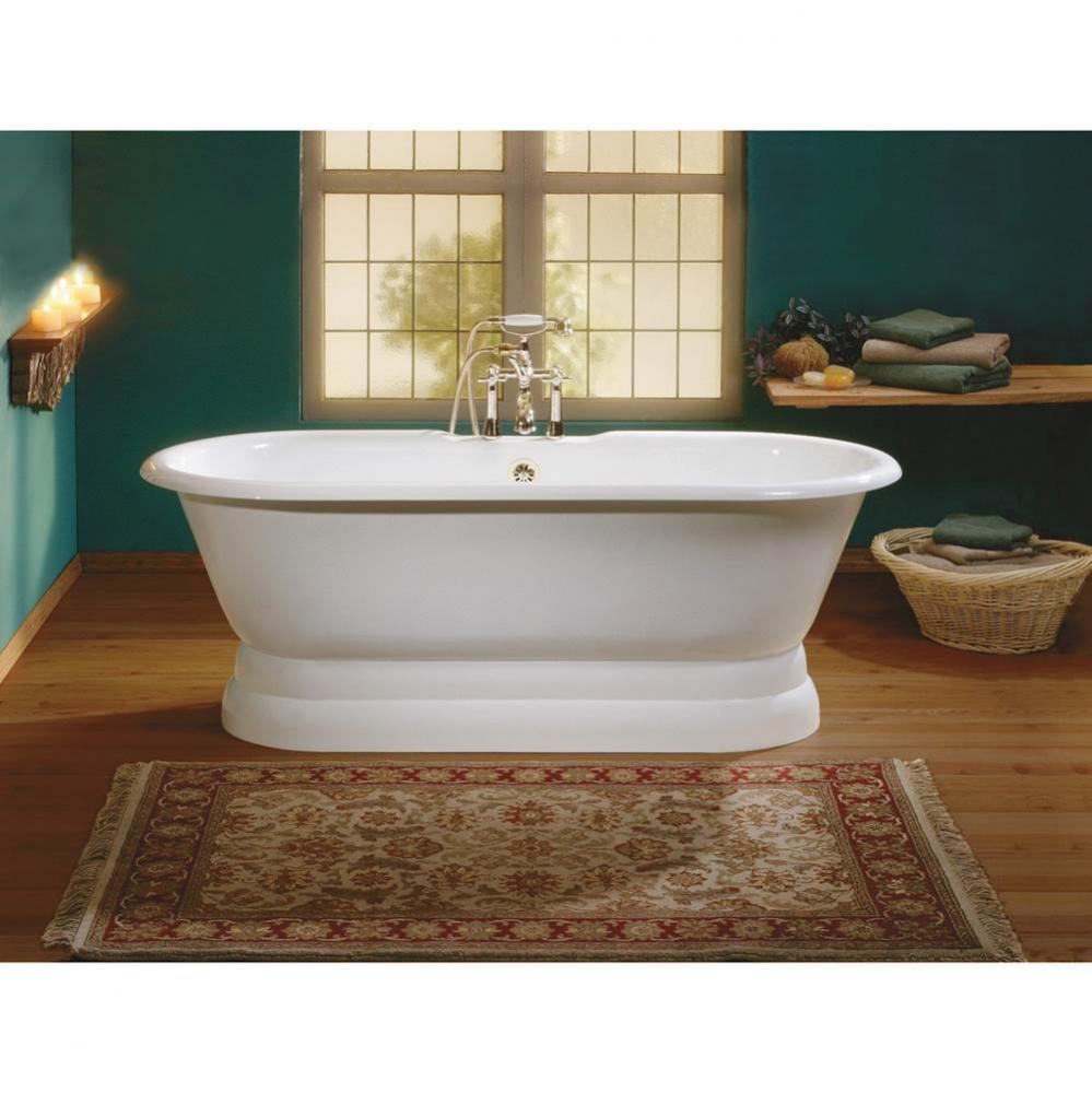 REGAL Cast Iron Bathtub with Pedestal Base and Continuous Rolled Rim