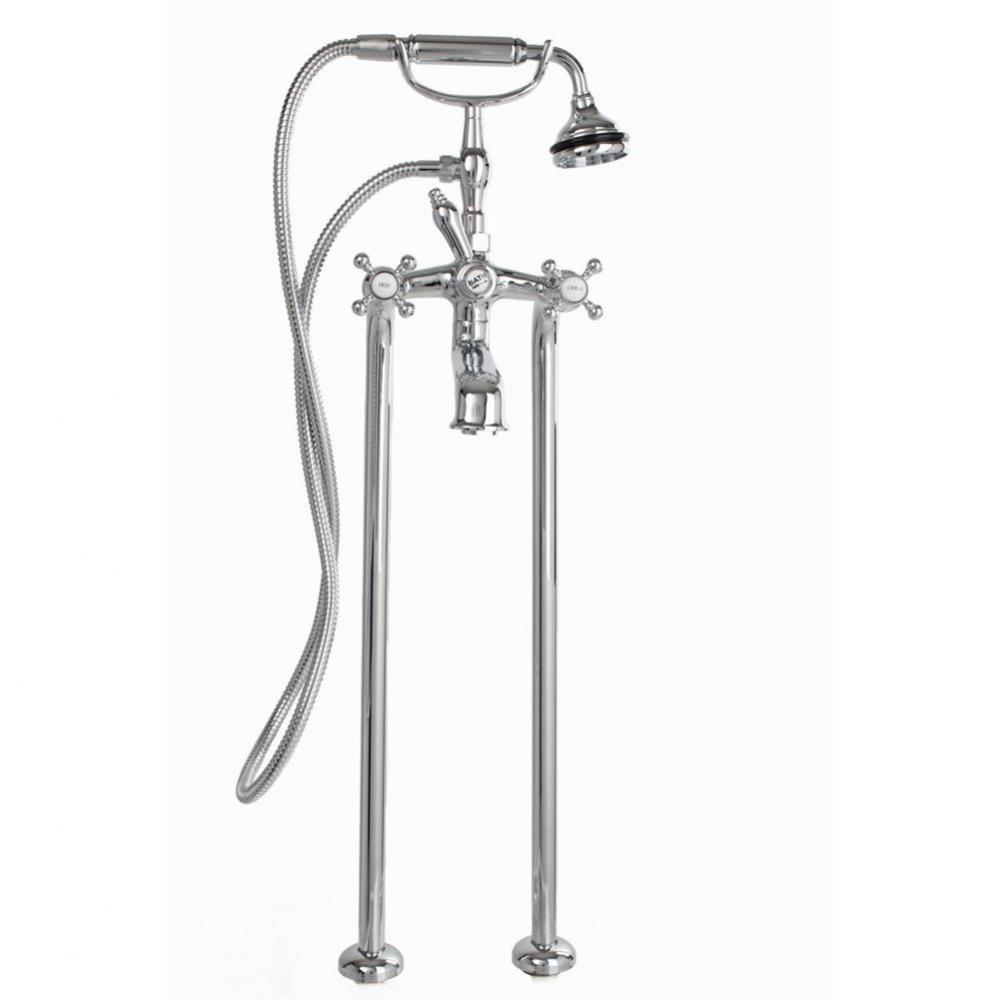 5100 SERIES Free-Standing Tub Filler - Lever Handles - Metal Accents