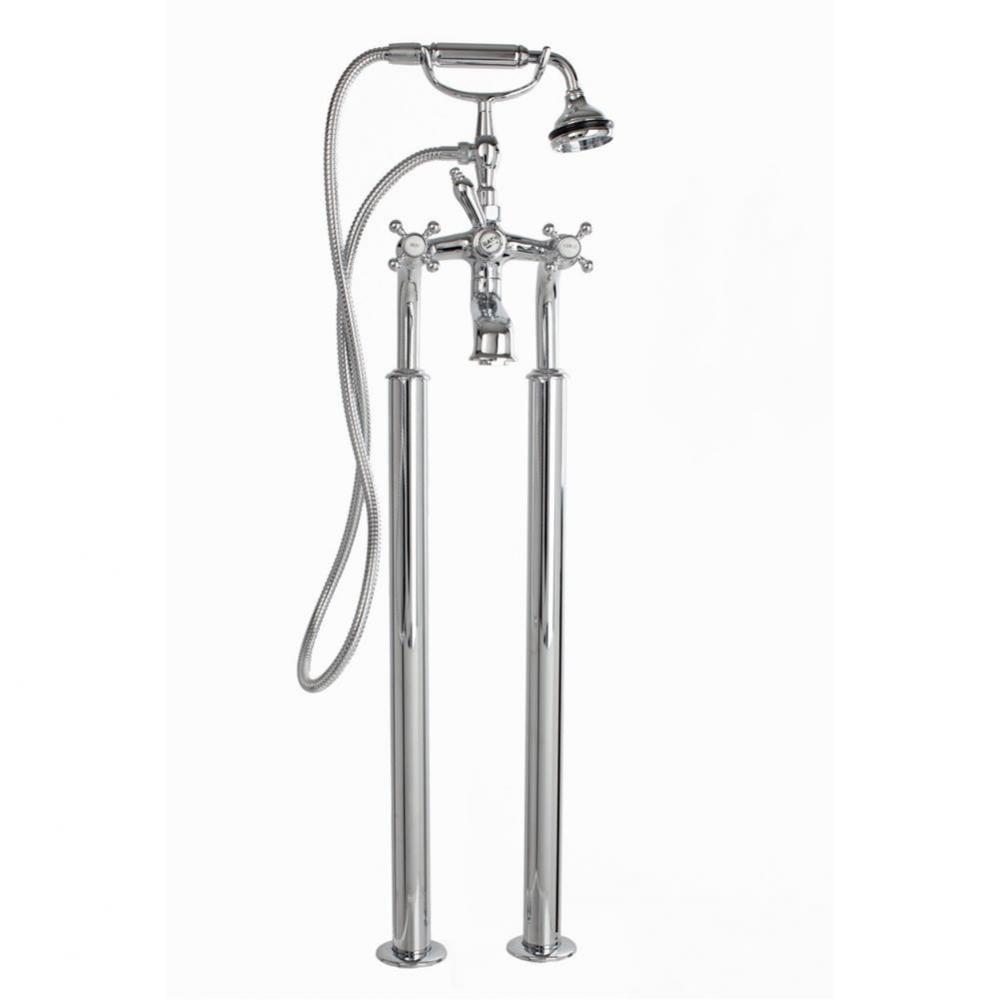 5100 SERIES Free-Standing Tub Filler with Concealed Stop Valves - Lever Handles - Metal Accents