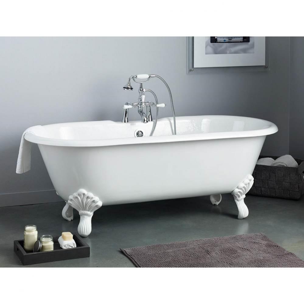 REGAL Cast Iron Bathtub with Faucet Holes and Shaughnessy Feet