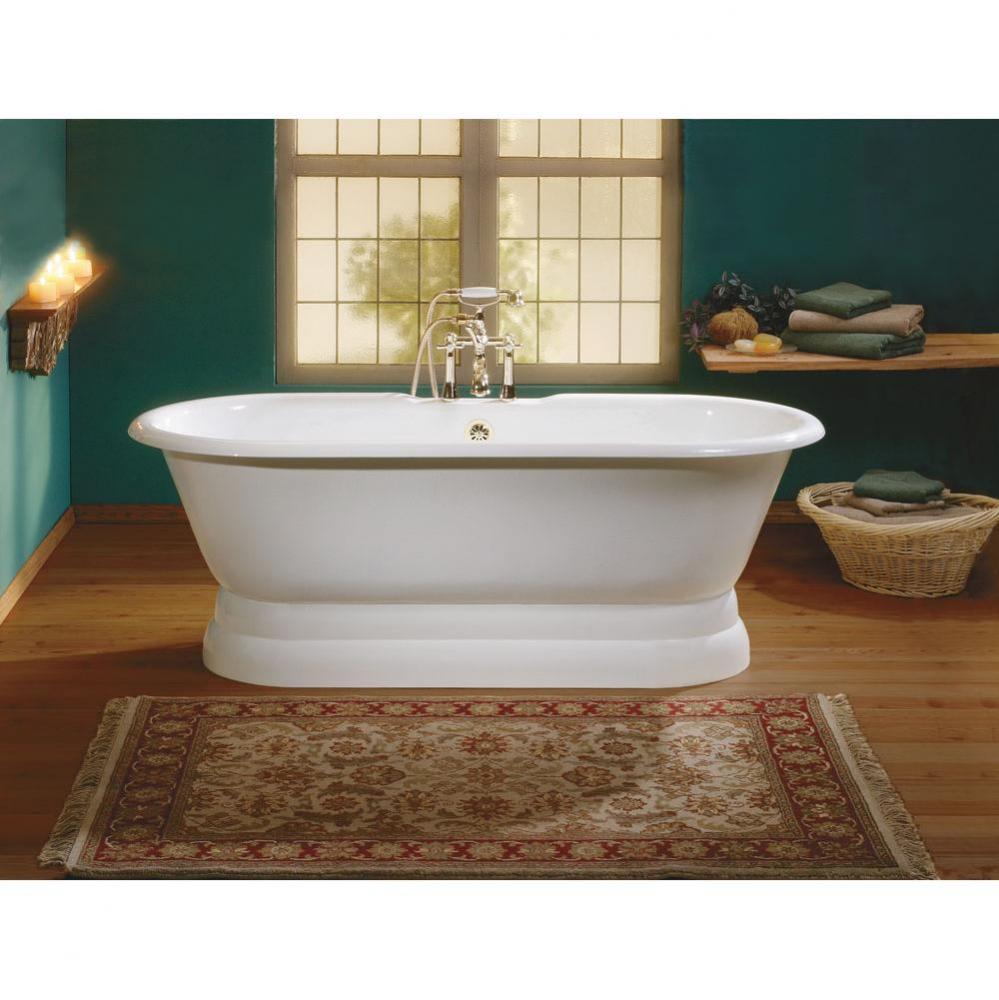 REGAL Cast Iron Bathtub with Pedestal Base and Flat Area for Faucet Holes
