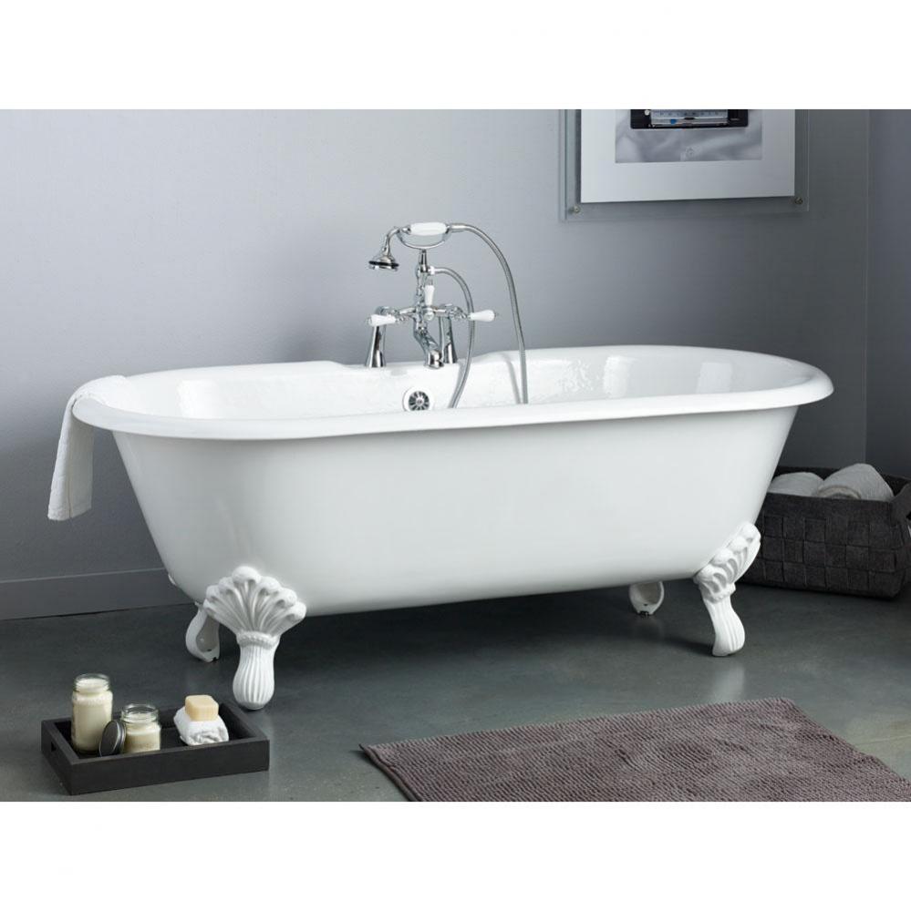 REGAL Cast Iron Bathtub with Flat Area for Faucet Holes and Shaughnessy Feet