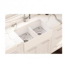 Cheviot Products 1902-WH - Ramsay Double Fireclay Kitchen Sink, 33'', Gloss White