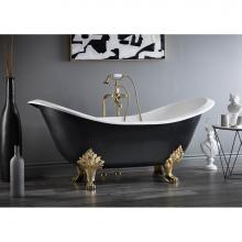 Cheviot Products 2167-WC-7-PB - REGENCY Cast Iron Bathtub with Lion Feet and Faucet Holes
