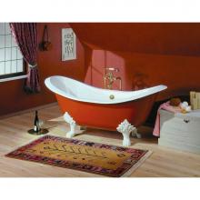 Cheviot Products 2114-WC-8-WH - REGENCY Cast Iron Bathtub with Lion Feet and Faucet Holes