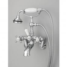 Cheviot Products 5100-CH - 5100 SERIES Wall-Mount Tub Filler - Cross Handles - Porcelain Accents