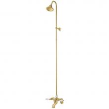 Cheviot Products 5158-PB-LEV - 5100 SERIES Tub Filler with Overhead Shower - Lever Handles