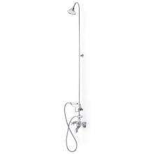 Cheviot Products 5160-CH - 5100 SERIES Tub Filler with Hand Shower and Overhead Shower - Cross Handles