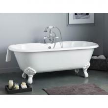 Cheviot Products 2169-WW-WH - REGAL Cast Iron Bathtub with Continuous Rolled Rim and Shaughnessy Feet