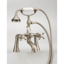 Cheviot Products 5106-SB-LEV - 5100 SERIES Offset Deck-Mount Tub Filler - Lever Handles - Porcelain Accents