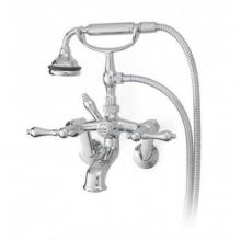 Cheviot Products 5121-SB-LEV - 5100 SERIES Offset Deck-Mount Tub Filler - Lever Handles - Metal Accents