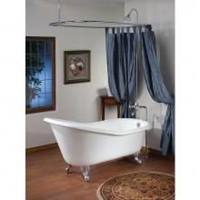 Cheviot Products 2144-WW-CH - SLIPPER Cast Iron Bathtub with Continuous Rolled Rim