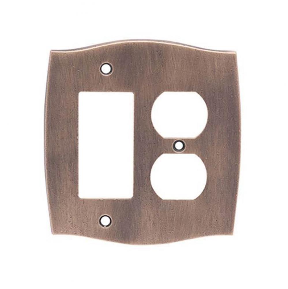 Single GFI/Single Duplex Colonial Switch Plates  - Light Statuary Bronze