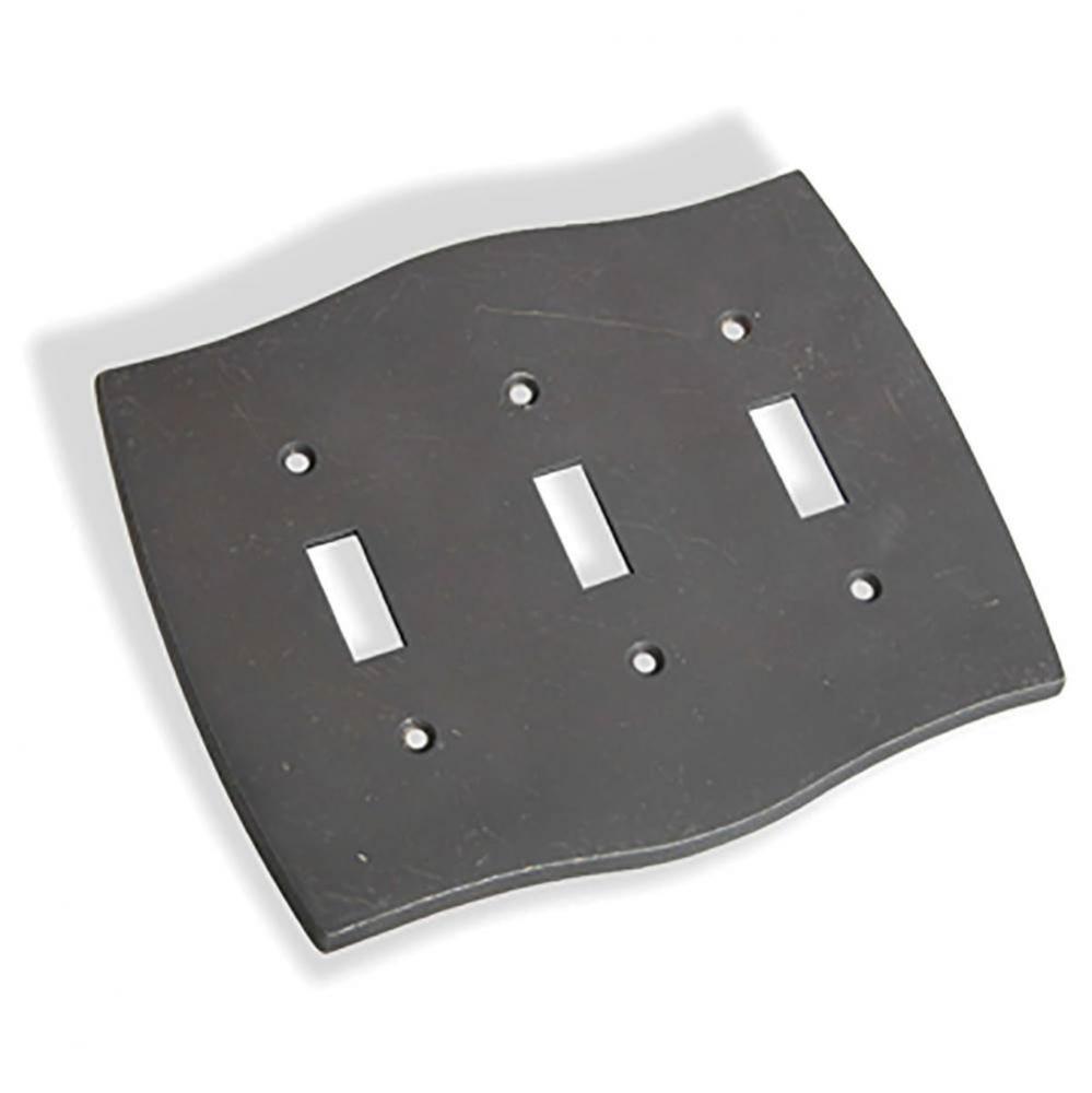 Triple Toggle Colonial Switch Plate  - Matte Satin Copper