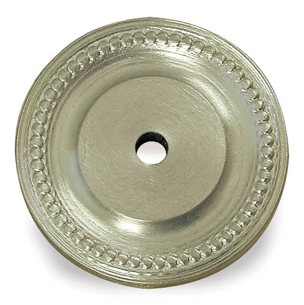 1.5'' diameter Round, grooved Backplate for use with 1/4-20 screw hand finished in Satin