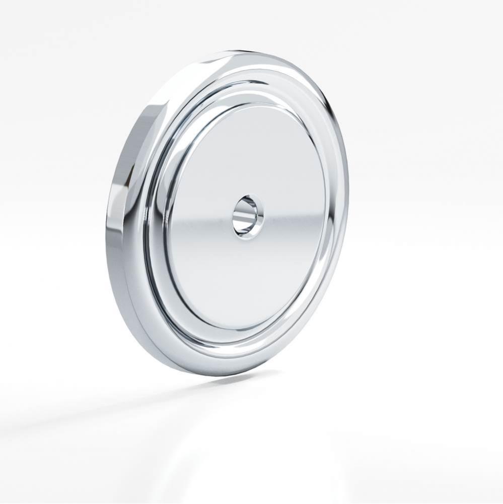 1.5'' diameter Round, grooved Backplate for use with 1/4-20 screw hand finished in Polis