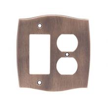 Colonial Bronze 6005-1T1D-AF - Single Toggle/Single Duplex Colonial Switch Plate  - French Gold