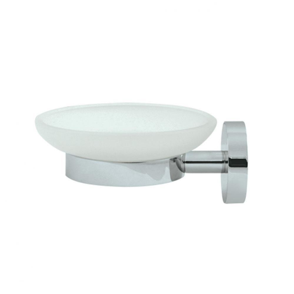 Soap Holder W/Glass Sobe Series, Polished Chrome