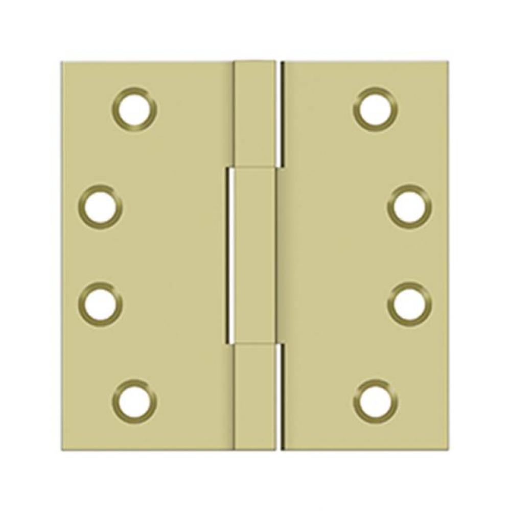 4''x 4'' Square Knuckle Hinges, Solid Brass