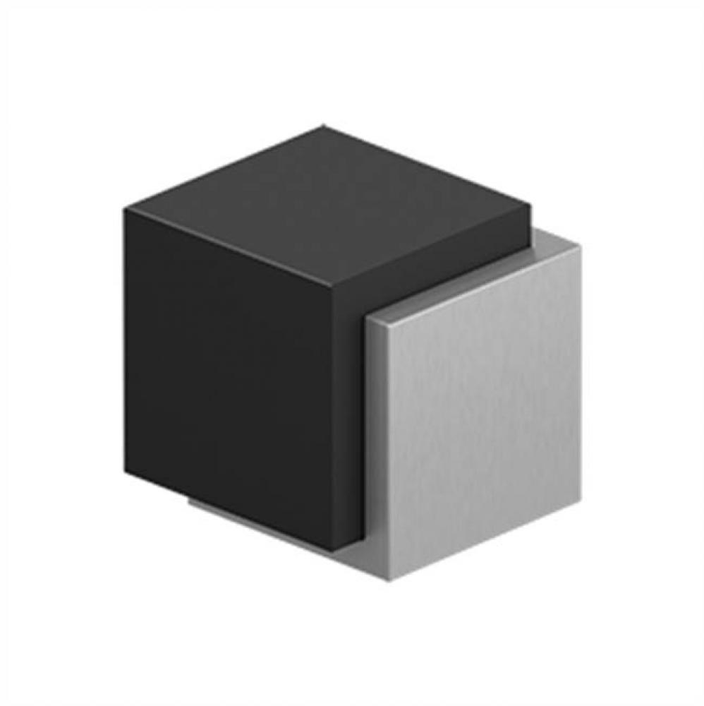 Floor Door Bumper 1-3/4'', Cube, Contemporary, Stainless Steel