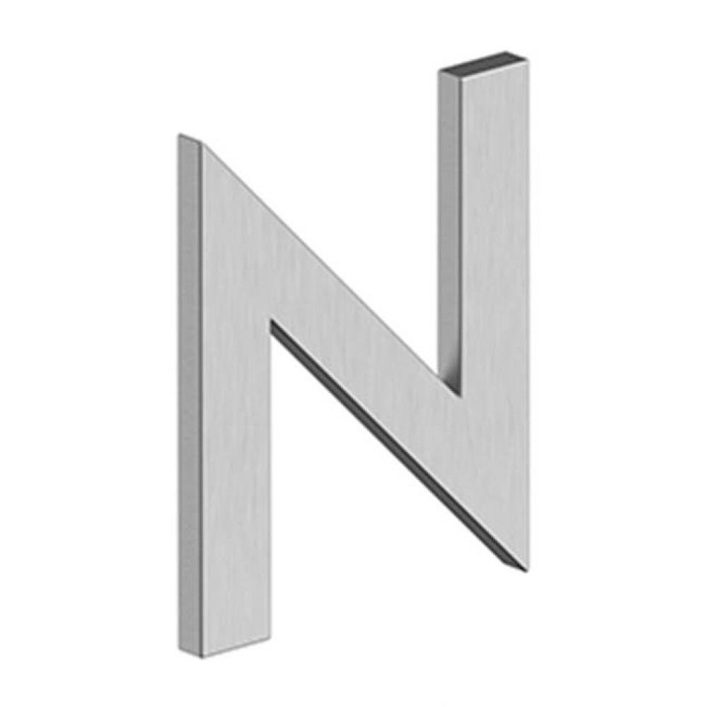 4'' LETTER N, B SERIES WITH RISERS, STAINLESS STEEL