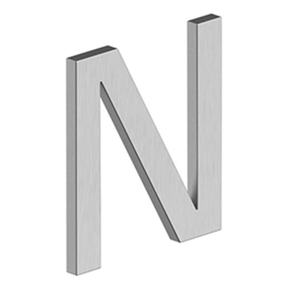 4'' LETTER N, E SERIES WITH RISERS, STAINLESS STEEL