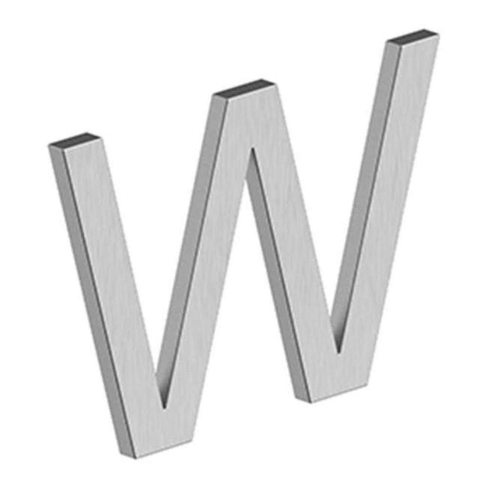 4'' LETTER W, E SERIES WITH RISERS, STAINLESS STEEL