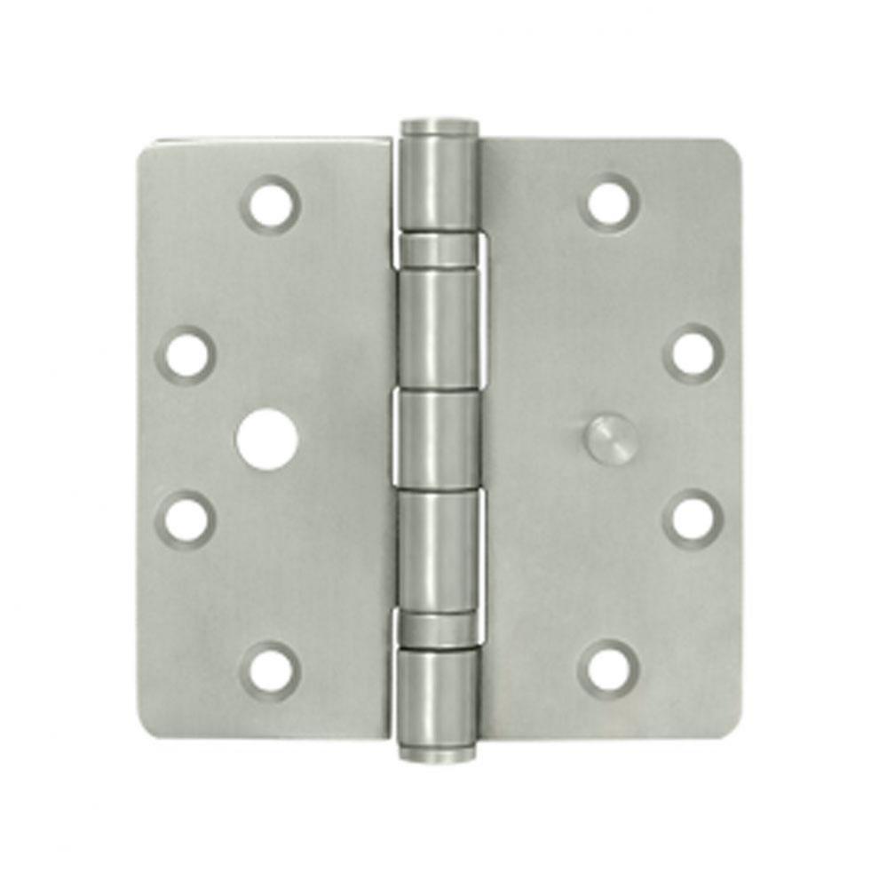 Stainless Steel Hinge 4 1/2 X 4 1/2 X 1/4R Bb Sec., Brushed Stainless Steel