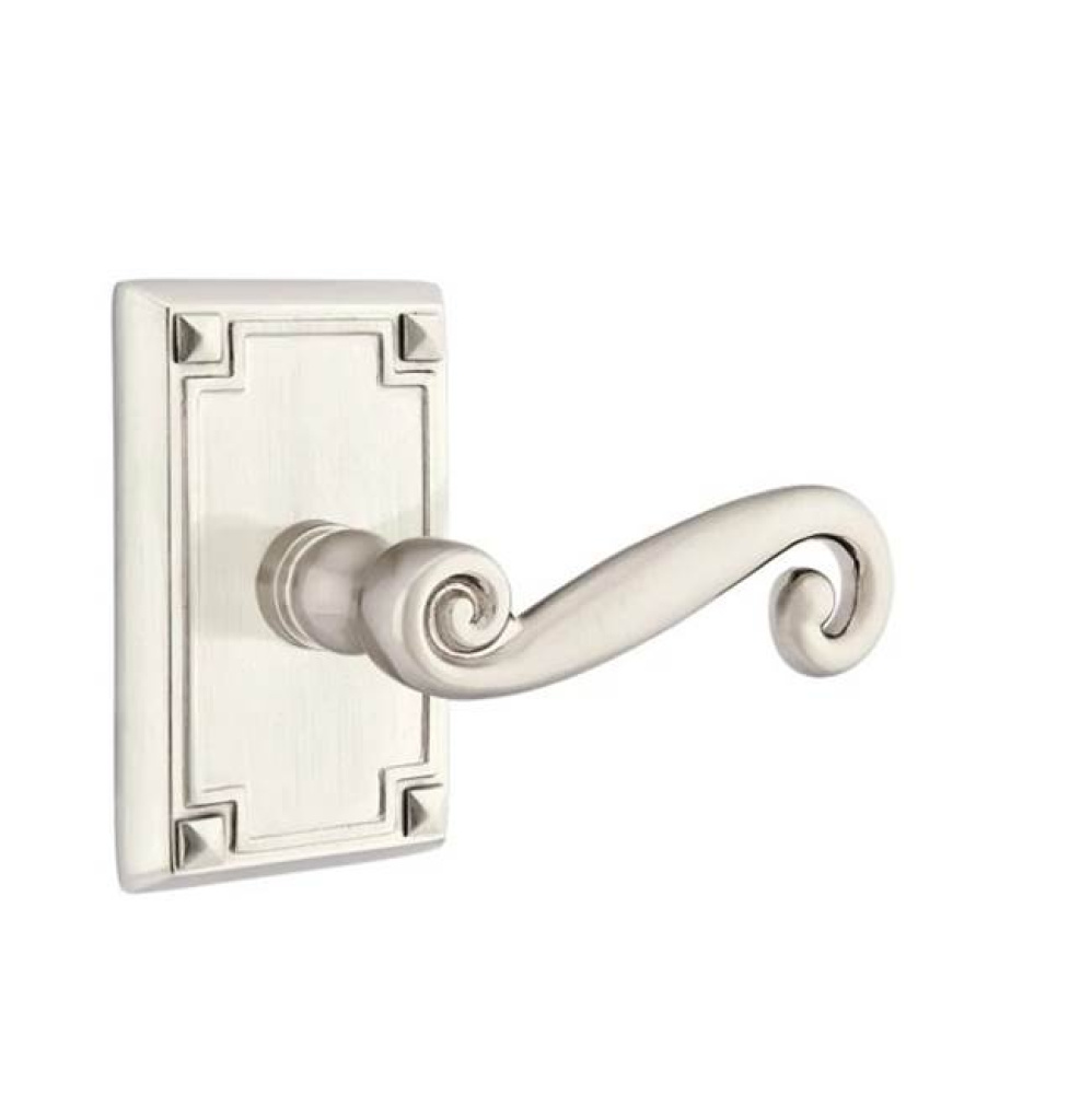 Privacy, Arts and Crafts Rectangular Rosette, Rustic Lever, LH, US15